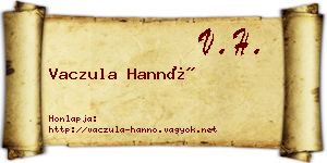 Vaczula Hannó névjegykártya